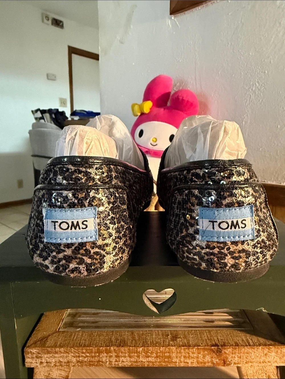 Toms Women’s Classic Panthers Leopard Print Flats - Black, Silver and Tan